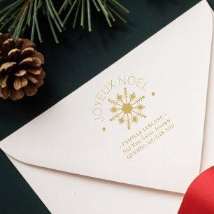 French Cute Sophisticated Snowflake Christmas Rubber Stamp