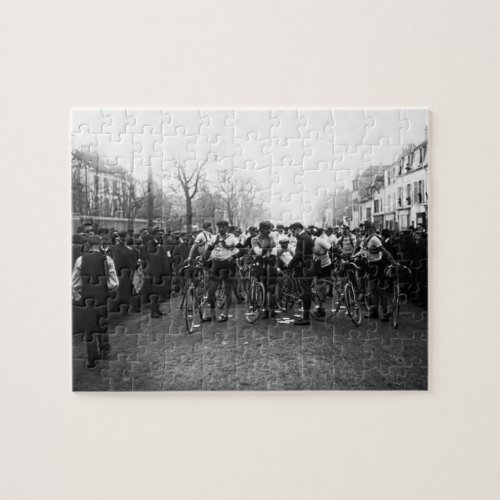 French Cycling Paris_Roubaix Starting Line 1909 Jigsaw Puzzle
