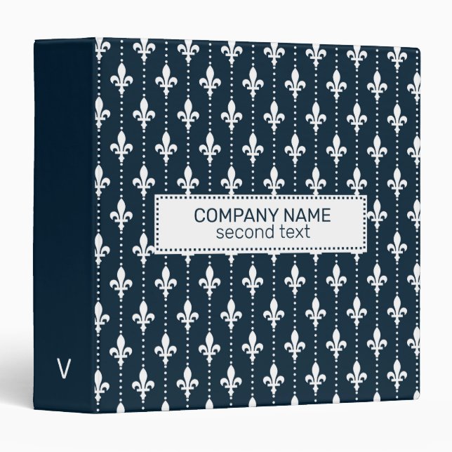 French Damask Pattern 3 Ring Binder (Front/Spine)