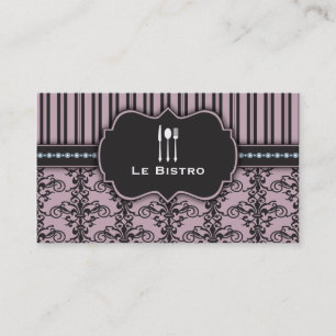 French Damask RestaurantChef Caterer Business Card