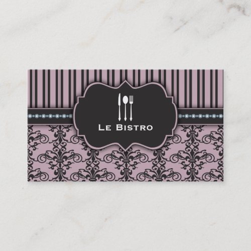 French Damask RestaurantChef Caterer Business Card