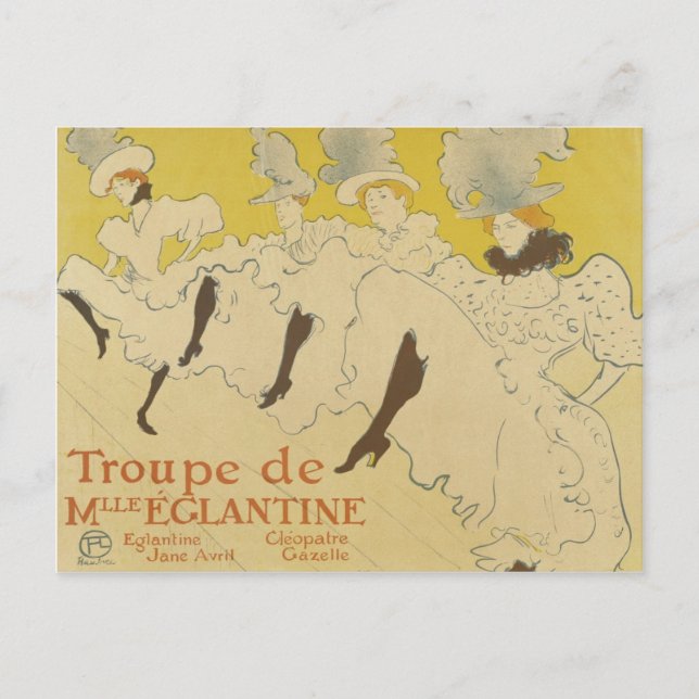 French Dancers Vintage Postcard (Front)