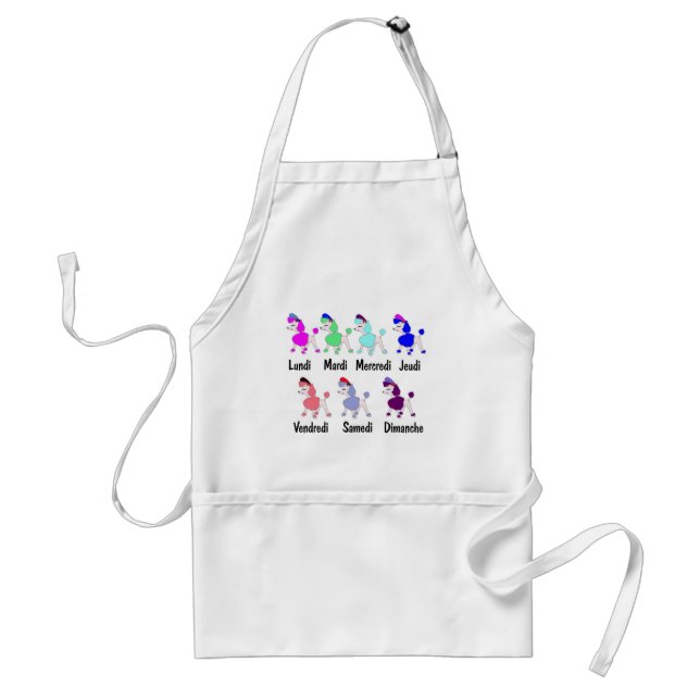 French Days of the Week Adult Apron (Front)