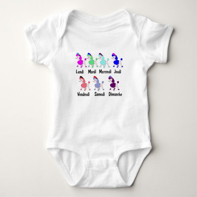 French Days of the Week Baby Bodysuit (Front)