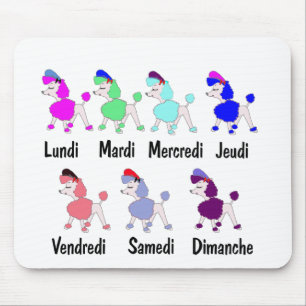 French Days of the Week Mouse Pad