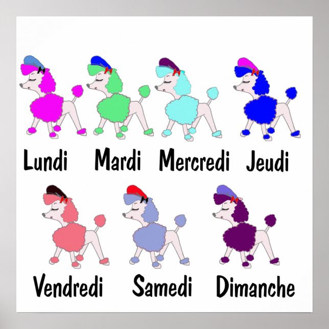 French Days of the Week Poster (Front)