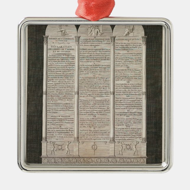 French Declaration of the Rights of Man Metal Ornament (Front)