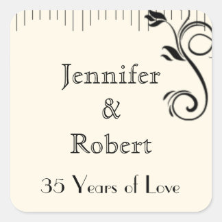 French Deco Rose Anniversary Envelope Seal