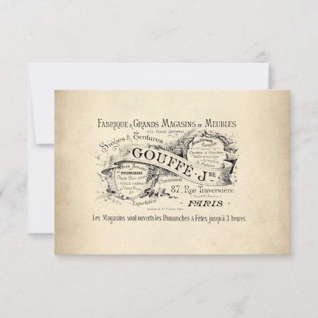 French Department Store Sign Invitation (Front)