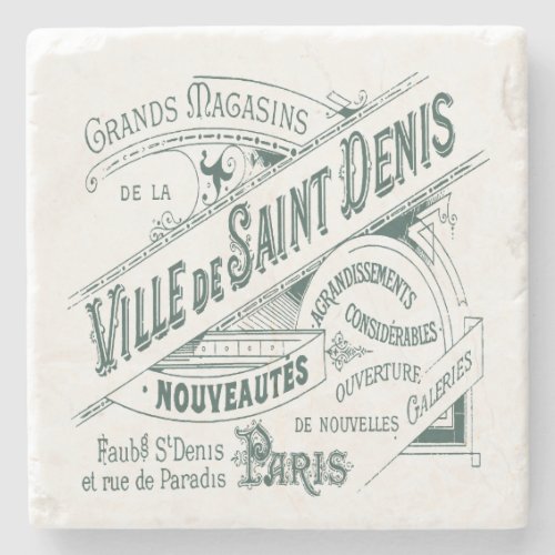 French Department Store Vintage Advertisement Stone Coaster