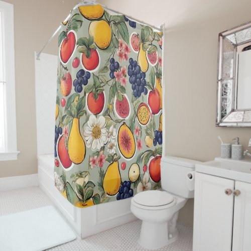 French Design beautiful fruits and Flowers Shower Curtain