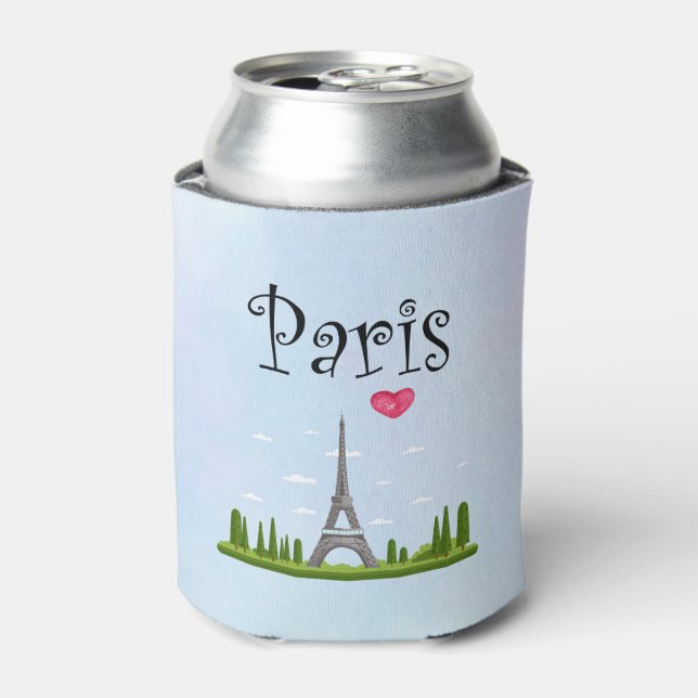 French Design - Eiffel Tower in Paris Can Cooler (Can Front)