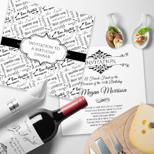 French Dinner Party Birthday for Gourmet Thank You Card