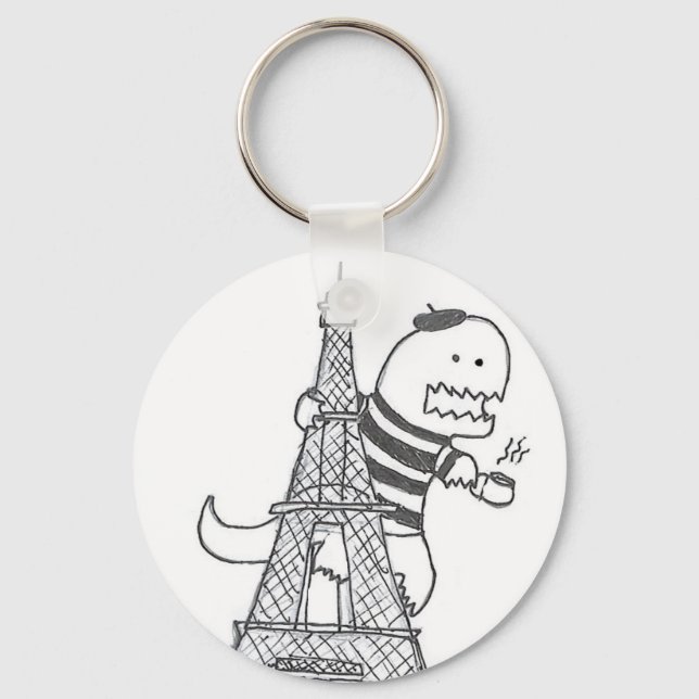 French Dinosaur Keychain (Front)