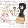 French Document Seal with Crown and Fleur de lis Rubber Stamp