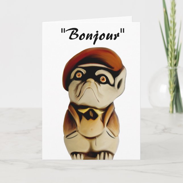 French Dog Birthday Card (Front)