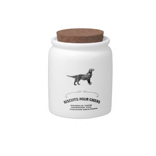 French Dog Biscuits Canister Candy Jar