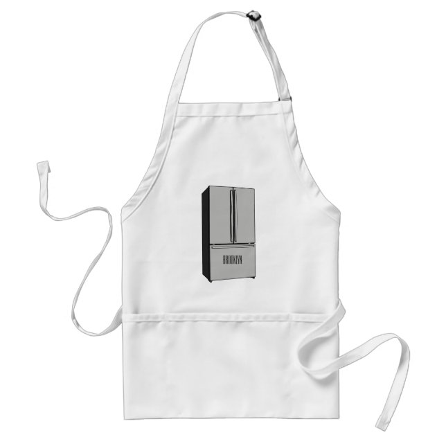 French door refrigerator cartoon illustration adult apron (Front)