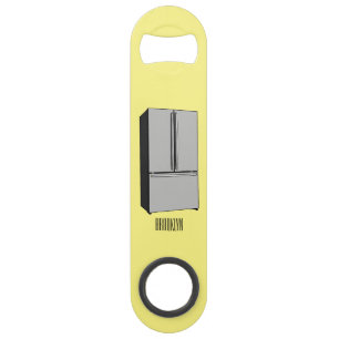 French door refrigerator cartoon illustration bar key