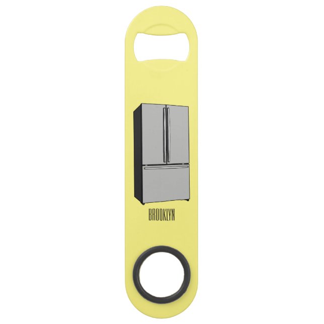 French door refrigerator cartoon illustration bar key (Front)