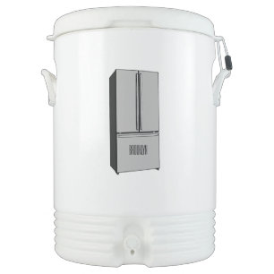 French door refrigerator cartoon illustration beverage cooler