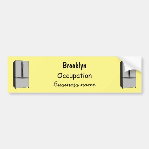 French door refrigerator cartoon illustration bumper sticker