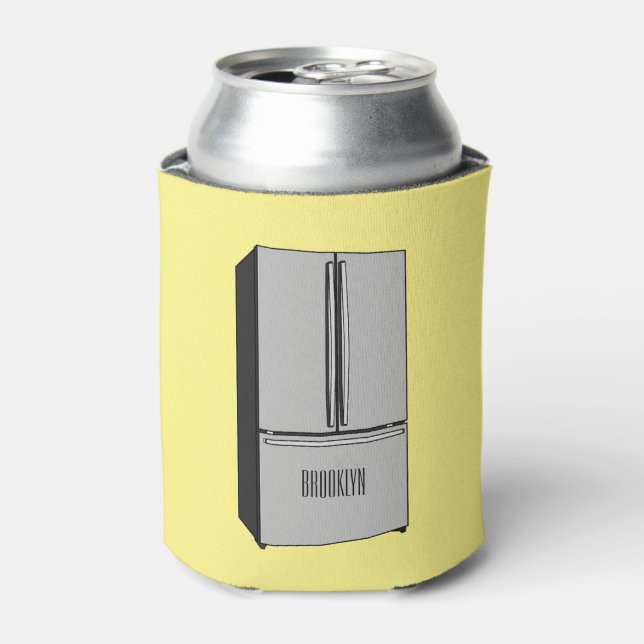 French door refrigerator cartoon illustration can cooler (Can Front)