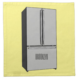 French door refrigerator cartoon illustration cloth napkin