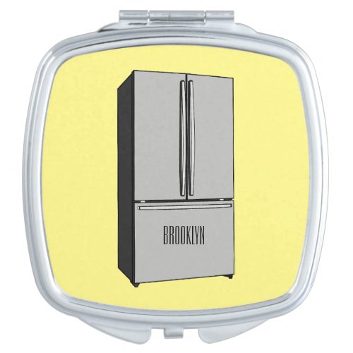 French door refrigerator cartoon illustration compact mirror