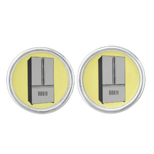 French door refrigerator cartoon illustration cufflinks