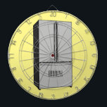 French door refrigerator cartoon illustration dart board<br><div class="desc">French door refrigerator cartoon illustration</div>