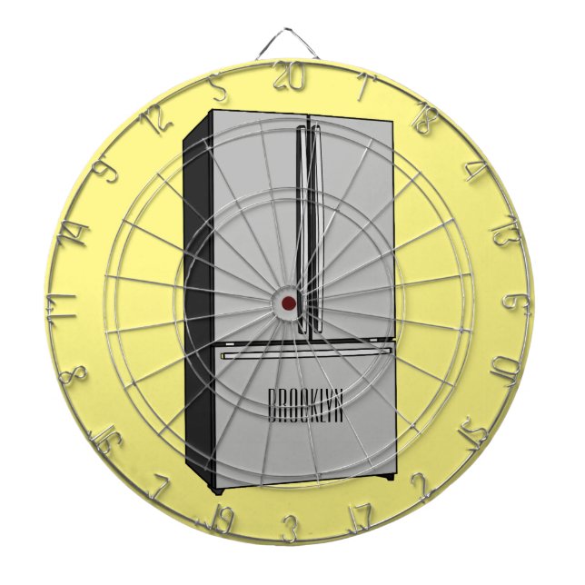 French door refrigerator cartoon illustration dart board (Front)