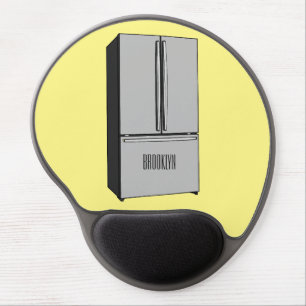 French door refrigerator cartoon illustration gel mouse pad