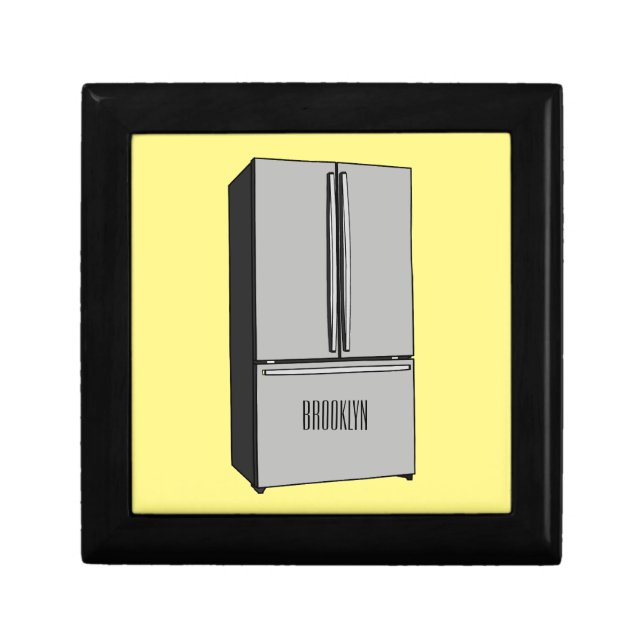 French door refrigerator cartoon illustration gift box (Front)