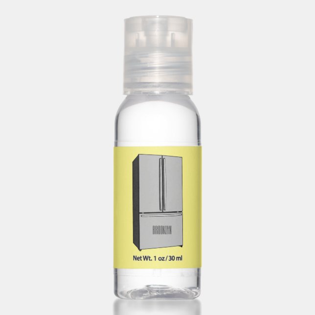 French door refrigerator cartoon illustration hand sanitizer (Front)