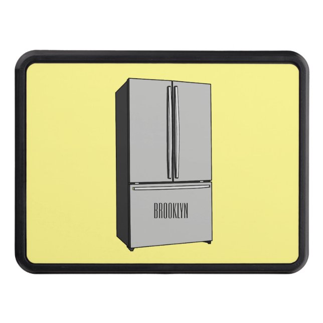 French door refrigerator cartoon illustration hitch cover (Front)