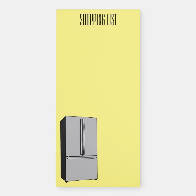 French door refrigerator cartoon illustration magnetic notepad (Front)