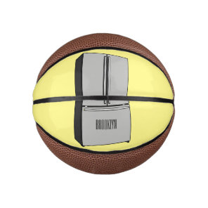 French door refrigerator cartoon illustration mini basketball