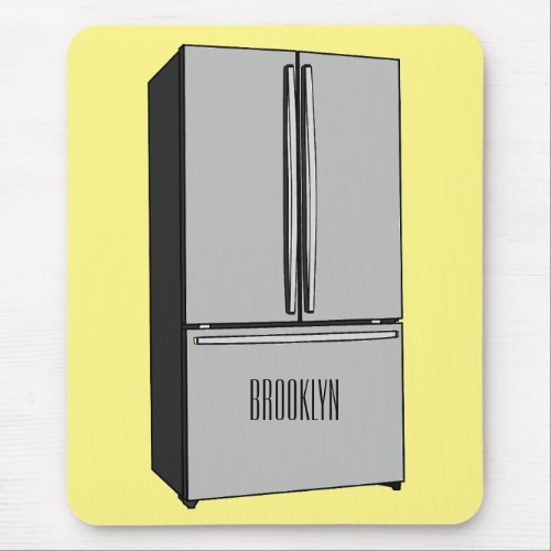 French door refrigerator cartoon illustration mouse pad