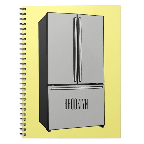 French door refrigerator cartoon illustration notebook