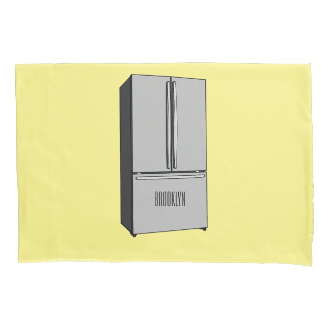 French door refrigerator cartoon illustration pillow case (Front)