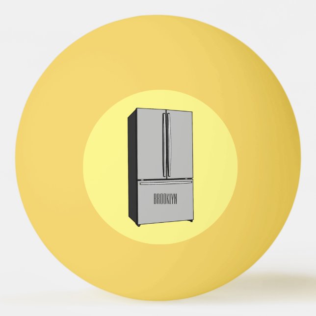 French door refrigerator cartoon illustration ping pong ball (Front)