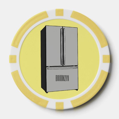 French door refrigerator cartoon illustration poker chips