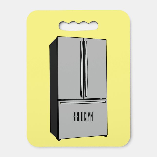 French door refrigerator cartoon illustration seat cushion (Front Vertical)