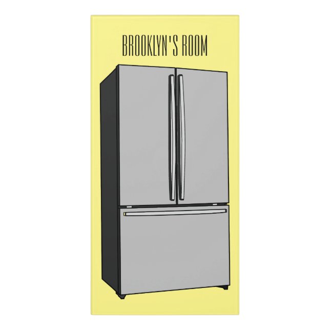 French door refrigerator cartoon illustration sign (Classic Front Vert)