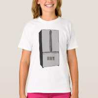 French door refrigerator cartoon illustration