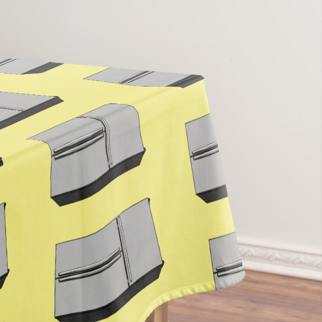 French door refrigerator cartoon illustration tablecloth (In Situ)