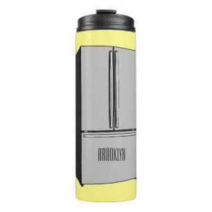 French door refrigerator cartoon illustration thermal tumbler
