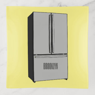 French door refrigerator cartoon illustration trinket tray