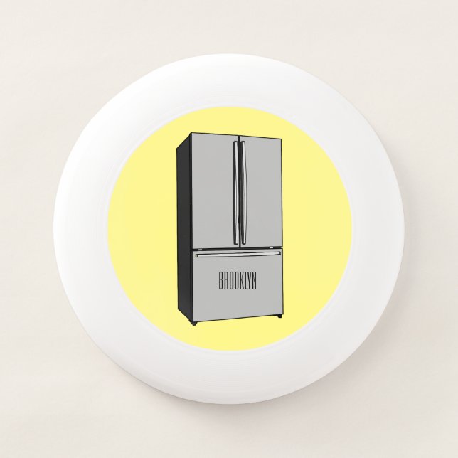 French door refrigerator cartoon illustration Wham-O frisbee (Front)